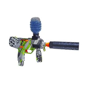 Ігровий акумуляторний автомат з глушником стріляє ФЛУОРИСЦЕНТНИМИ неоновими орбізами 777-38Y Чорний з сірим