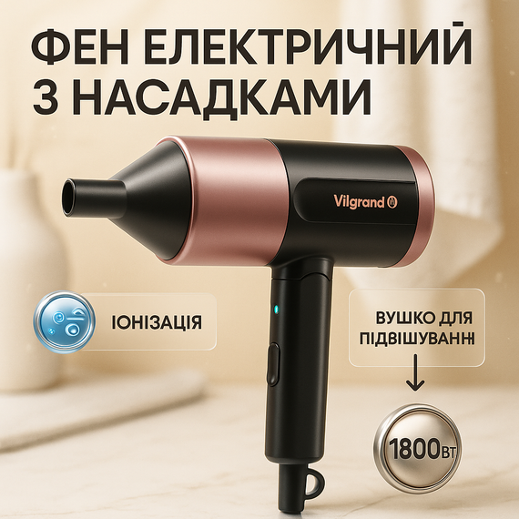 Современный фен для волос ViLgrand, Фен практичный, Фены для сушки волос с режимами HO-41