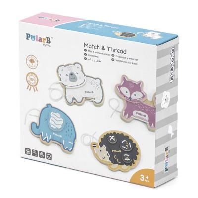 Розвиваюча іграшка Viga Toys Шнурівка PolarB Звірятка 4 шт. (44044) | Зображення 1