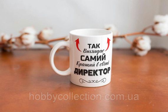 Кружка керамічна з принтом "Так виглядає самий кращий в світі Директор" 330 мл Біла | Зображення 2