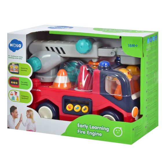 Детская Пожарная машинка Hola Toys E9998-HL со светом и звуком | Зображення 5