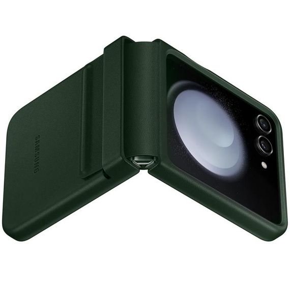 Шкіряний чохол Leather Case (AAA) для Samsung Galaxy Z Flip5 Blue Green | Зображення 2