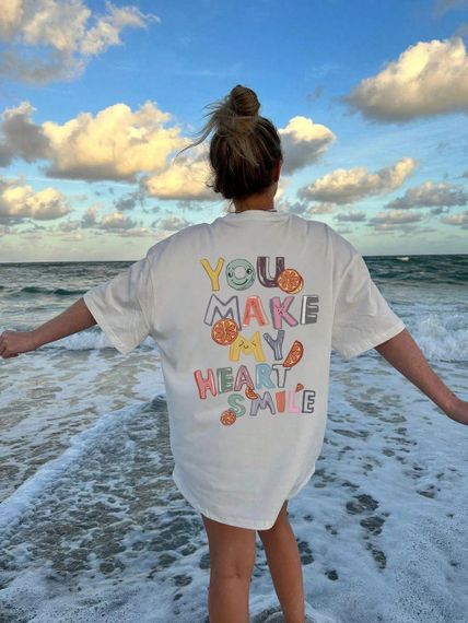 Футболка женская с принтом повседневная S Белая