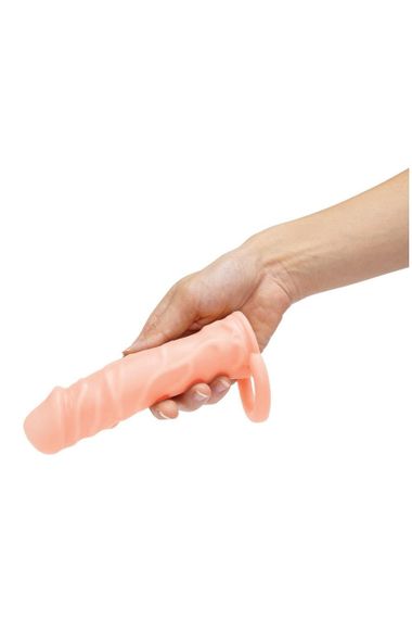 Насадка на пеніс Size-Up з 3 ерекційними кільцями, бежева, 15.2 см Sex Aura | Зображення 5