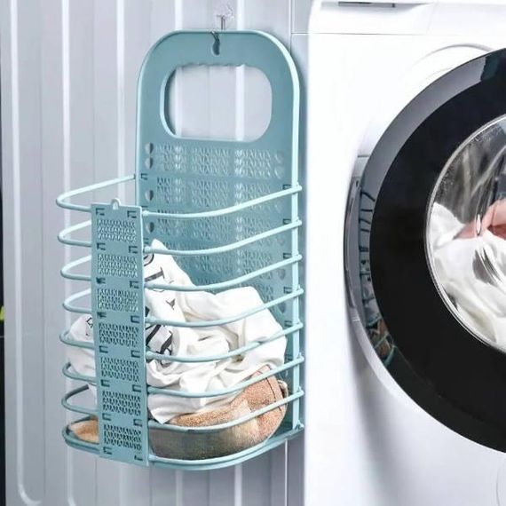 Підвісний кошик для білизни з ручкою Бірюза