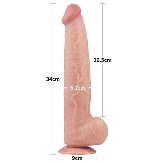 Фаллоимитатор - Sliding-Skin Dual Layer Dong 13.5" Flesh sexstyle | Зображення 2