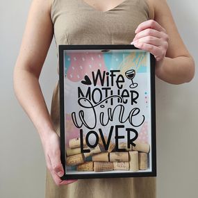 Копилка для винных пробок Wife mother wine lover 30,5х21,5х4 см (VIN_20A006)