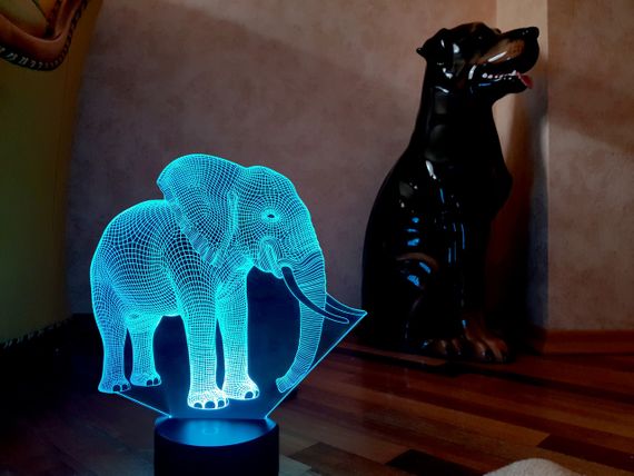 3D светильник ночник "Слон 2" 3DTOYSLAMP