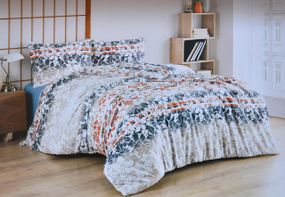 Комплект постільної білизни Bella Home Ranforse 200×220 см Flowers Lacivert