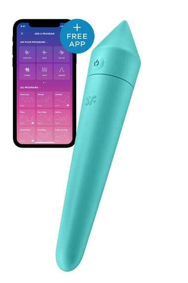 Мощная вибропуля с функцией управления с смартфона Satisfyer Ultra Power Bullet 8, бирюзовый Sex Aura