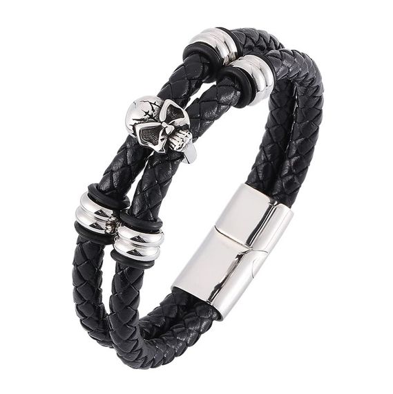 Чоловічий браслет Primo Collar Skull - Black