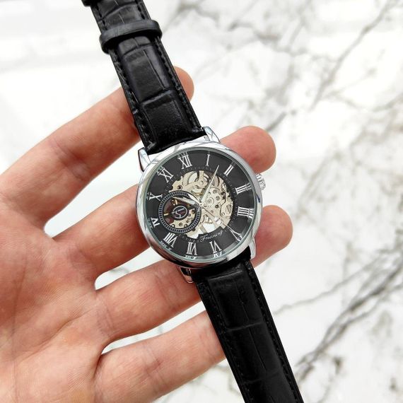 Механические мужские часы Forsining 8099 Black/Silver/Black | Зображення 2