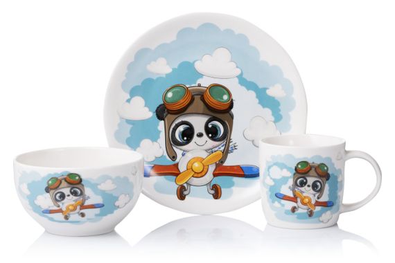 Набор детской посуды Ardesto Panda pilot AR-3451-PS 3 предмета