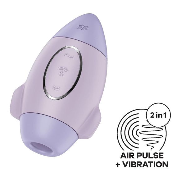 Вакуумний стимулятор з вібрацією Satisfyer Mission Control Violet, 2 незалежні мотори Sex Aura