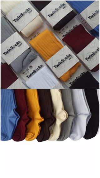 Детские колготки  цветные однотонные (рубчик) ТМ Twinsocks р. от 74 до 146 | Зображення 3