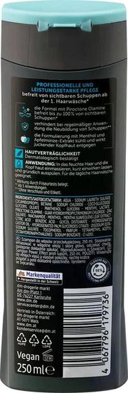 Шампунь чоловічий проти лупи Balea Men Anti-Schuppen Shampoo Power Effect 4067796179736 250 мл | Зображення 1