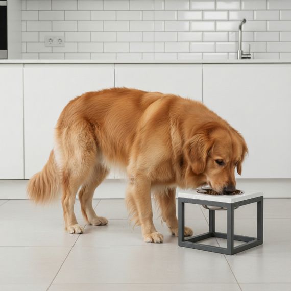 Миска на подставке для больших собак Hollky Base Solo XL (1 × 1,8 л) Solo XL-262620-GRWH | Зображення 1