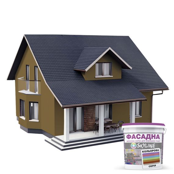 Фарба Акрил-латексна Фасадна Skyline 6020-Y20R (C) Арахіс 10л | Зображення 2