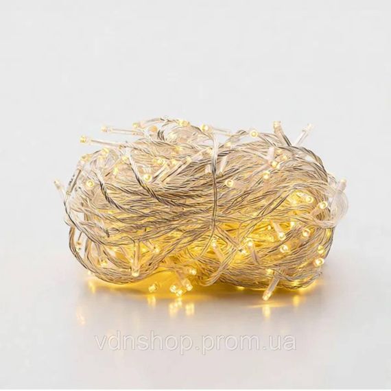 Новорічна гірлянда кімнатна нитка 22 м 220 LED білий провід Жовтий W220LED22MWY | Зображення 2