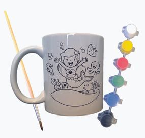 Набор для творчества кружка раскраска "Маленькая Русалочка" 330 мл белая