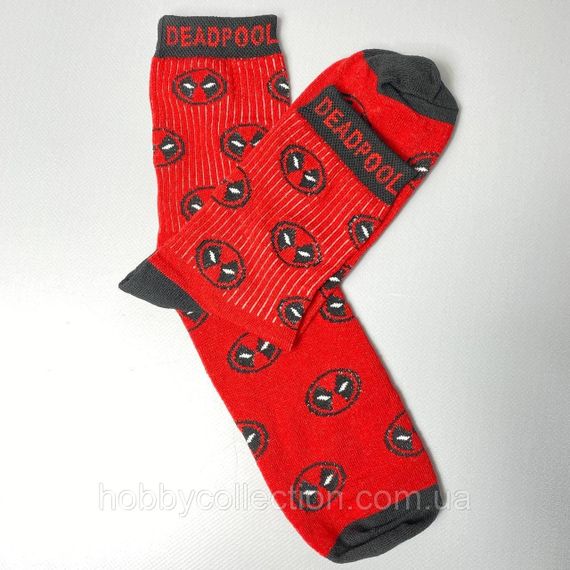 Шкарпетки чоловічі високі 1 пара "Deadpool" червоні 40-45 р бавовняні | Зображення 5