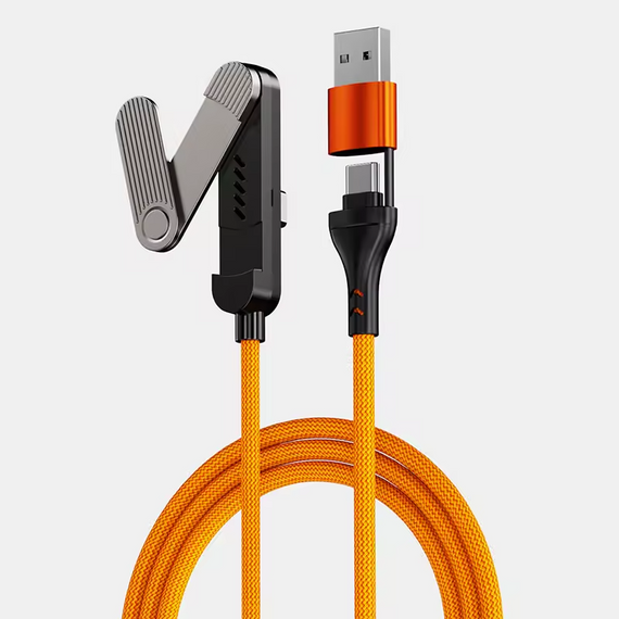 Кабель USB Type-C 65W з перехідником і підставкою 90° 1.5 м orange | Зображення 1