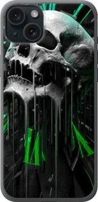 Чохол на iPhone 15 Plus Череп-годинник із силікону FCh_008233