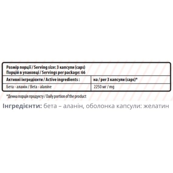 Бета-аланін для спорту Sporter Beta-Alanine 200 Caps | Зображення 1