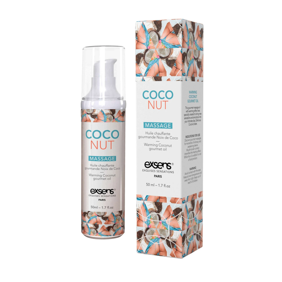 Масажна олія EXSENS Coconut 50 мл розігріває, без цукру, без парабенів, їстівне | Зображення 1