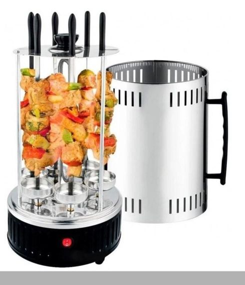 Електрошашличниця з 6 шампурами Domotec MS-7781 1000 Вт Черна (47558-7781_1038)