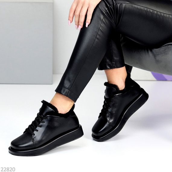 Мега стильні теплі чорні туфлі автоледі натуральна шкіра колір на вибір | Зображення 8