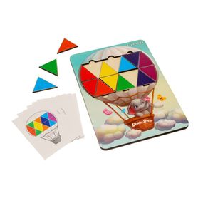 Дерев'яна мозаїка "Слоненя на повітряній кулі" Ubumblebees (ПСД197) PSD197 трикутники