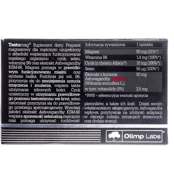 Комплексный тестостероновый препарат Olimp Nutrition Testomag 30 Tabs | Зображення 1