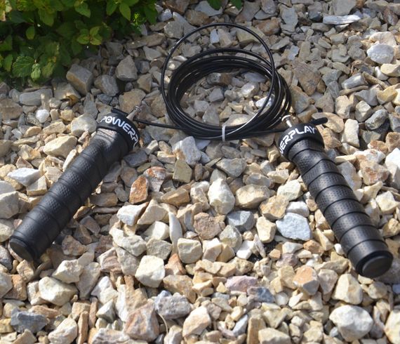 Скакалка швидкісна на підшипниках Паверплей 4208 Fitness Jump Rope Чорна (3m.) | Зображення 2
