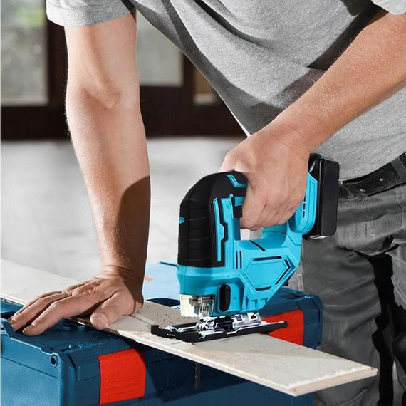 Аккумуляторный бесщеточный лобзик 24V с 2 АКБ в пластиковом кейсе с регулировкой скорости и BS-993 угла | Зображення 1