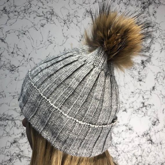 Зимний комплект Moncler Winter Hat Knitted Pompon and Scarf Gray | Зображення 3