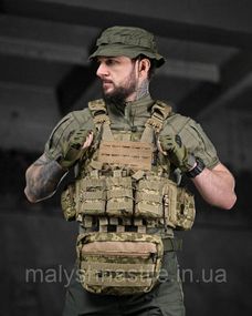 Плитоноска 4 точки быстрый сброс  RONIN  пиксель ДЛ6352