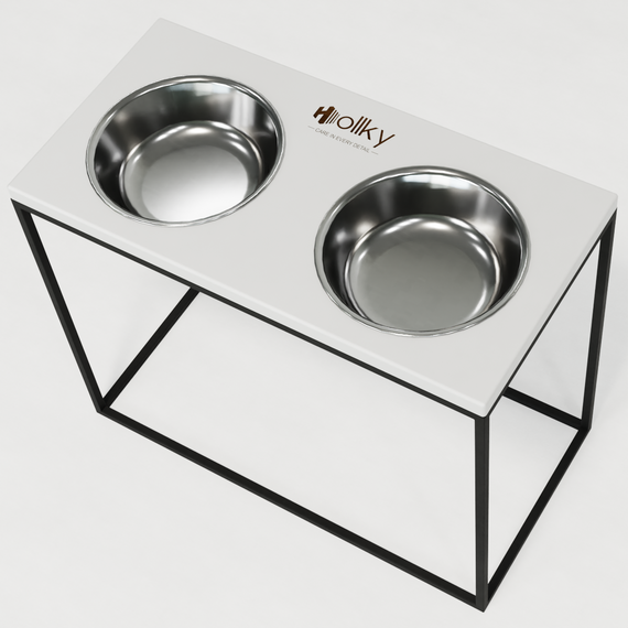 Миски на подставке для больших собак Hollky Base XL40 (2 × 1,8 л) BXL40-522640-BLWH | Зображення 9