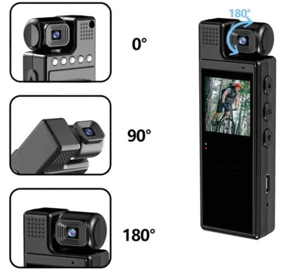 Видеокамера нагрудная Wi-Fi аккумуляторная боди камера с дисплеем 1.3 дюйма регистратор с фиксацией клипсой UKC L9 | Зображення 4