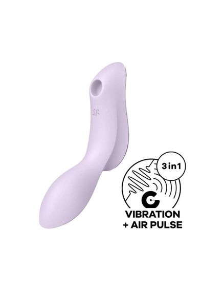 Вакуумний стимулятор з вібрацією Satisfyer Curvy Trinity 2, Фіолетовий — потужна стимуляція клітора з технологією Air Pulse | Зображення 1