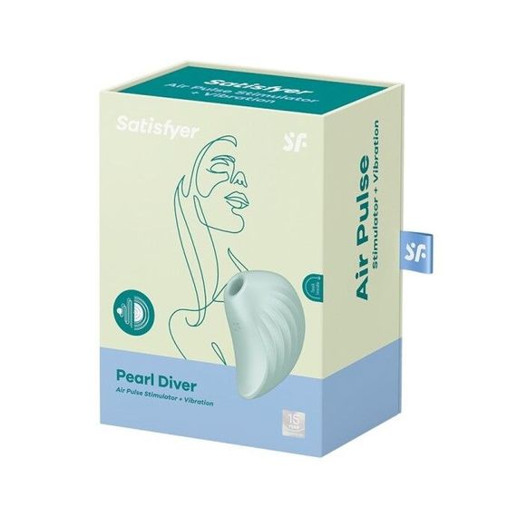 Вакуумний кліторальний стимулятор з вібрацією Satisfyer Pearl Diver, М'ятний | Зображення 4