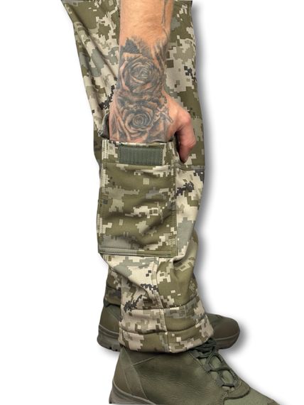 Зимові тактичні штани ЗСУ на флісі Softshell від RAPTOR TAC Піксель 60/4 | Зображення 9