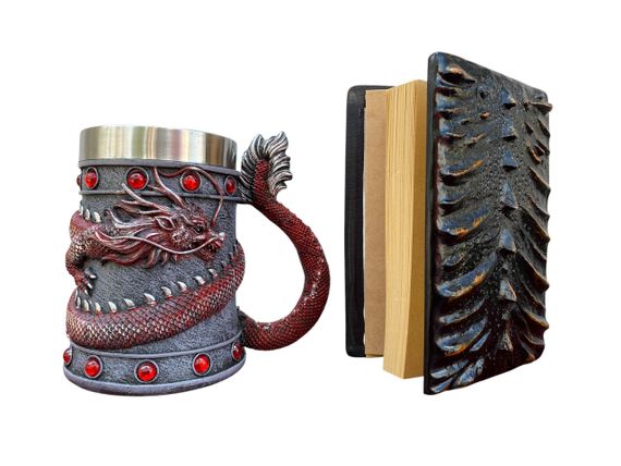 Подарунковий набір Кухоль 3D Танард Red Rose та Блокнот 3D «Жар Серця Дракона» | Зображення 1