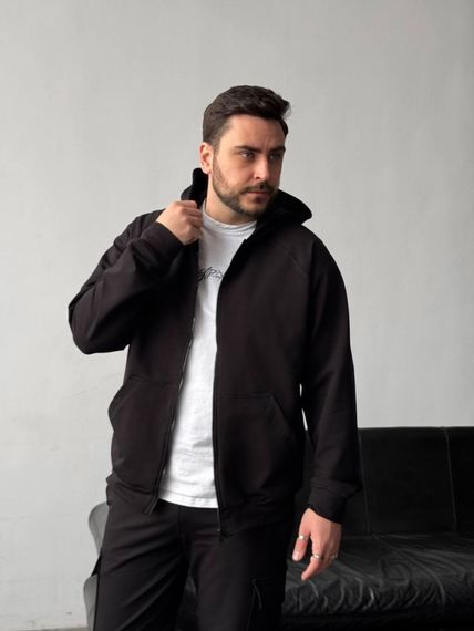 Чоловічий спортивний костюм Jack з кофтою на блискавці чорний RD431 | Зображення 7