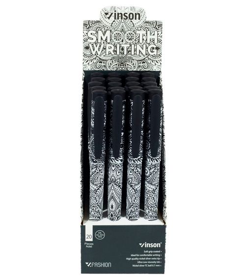 Ручка TATTOO А3/M 45639 Vinson Fashion 0,7мм, кулькова синя, ціна за 1штуку (6948910000236) | Зображення 1