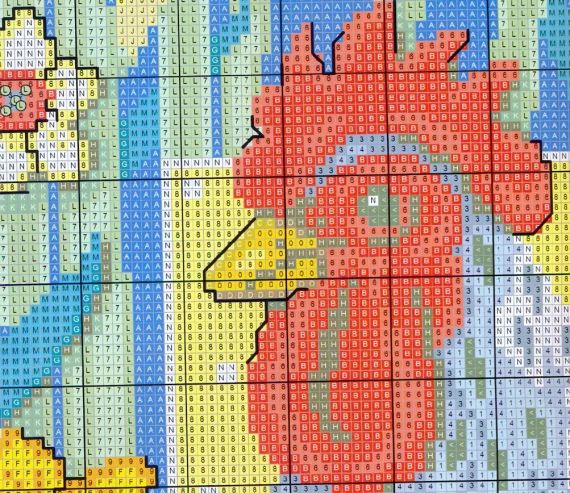 Набір для вишивання за нанесеною на канву схемою "The cock". AIDA 14CT printed 38*38 см | Зображення 3