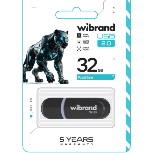 Флешка 32Гб USB 2.0 чорний Panther Wibrand | Зображення 1