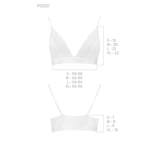 Еластичний топ з мереживом Passion PS001 TOP L, white | Зображення 4