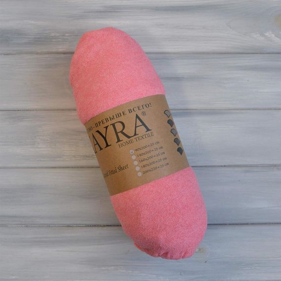 Простирадло 90х200+25 см махрове на резинці Коралове