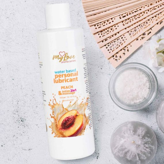 2в1 лубрикант та масажний гель - MyLove Aroma Series Intim&Massage Peach, 300 мл Sex Aura | Зображення 2